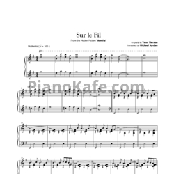 Ноты Yann Tiersen - Sur le fil (Transcribed by Michael Jordan) - предпросмотр