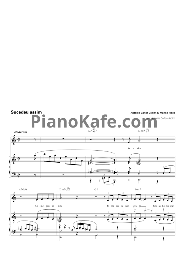 Ноты Antonio Carlos Jobim & Marino Pinto - Sucedeu assim - PianoKafe.com