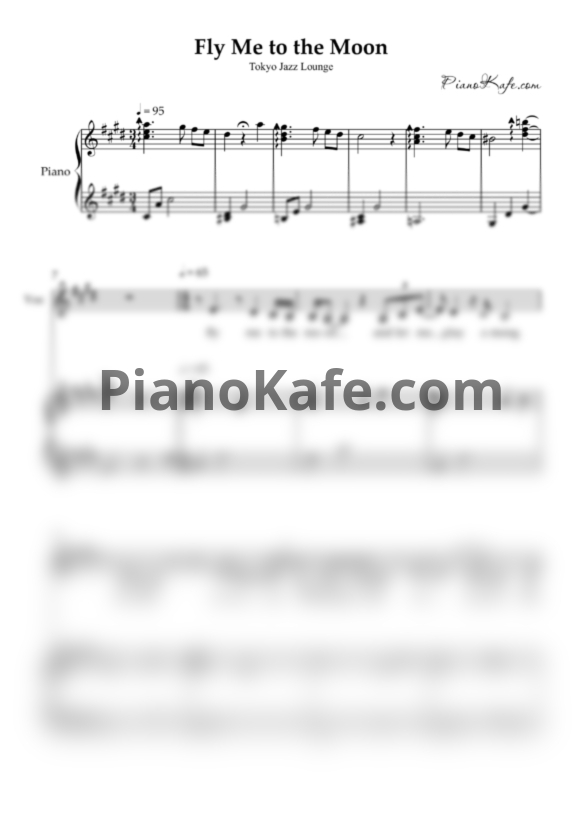 Ноты Tokyo Jazz Lounge - Fly me to the moon - PianoKafe.com
