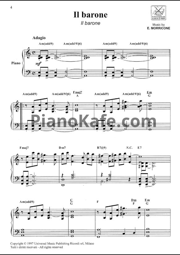 Ноты Ennio Morricone - The best of. Volume 3 - PianoKafe.com