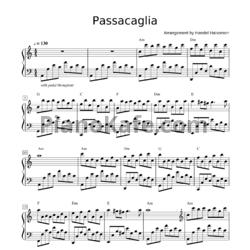 Ноты Георг Гендель - Passacaglia - предпросмотр