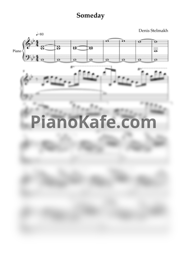 Ноты Denis Stelmakh - Someday - PianoKafe.com