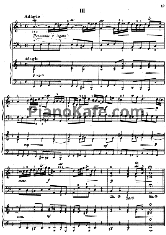 Ноты Георг Гендель - Концерт для фортепиано с оркестром фа мажор. Часть 3 - PianoKafe.com