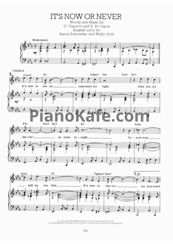 Ноты Elvis Presley - It's now or never - PianoKafe.com