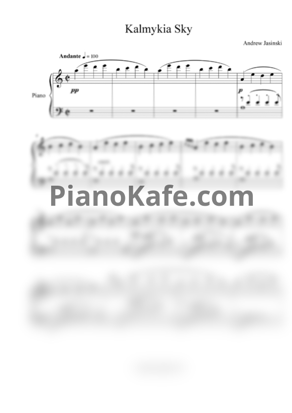 Ноты Andrew Jasinski - Kalmykia sky - PianoKafe.com