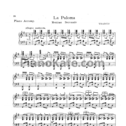 Ноты Себастьян Ирадьер - Голубка (Мексиканская серенада) - предпросмотр