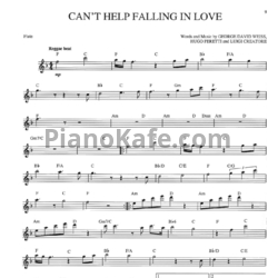 Ноты UB40 - Can't help falling in love (Переложение для флейты)