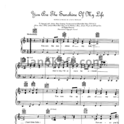 Ноты Stevie Wonder - You are the sunshine of my life (Piano solo)
