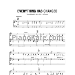 Ноты Taylor Swift feat. Ed Sheeran - Everything has changed (Версия 2) - предпросмотр
