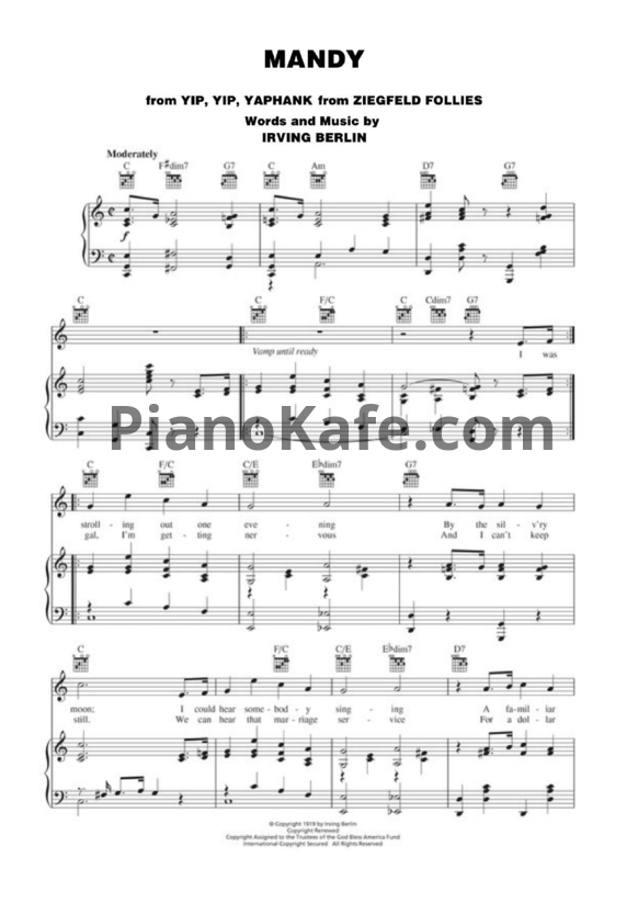 Ноты Irving Berlin - Mandy - PianoKafe.com