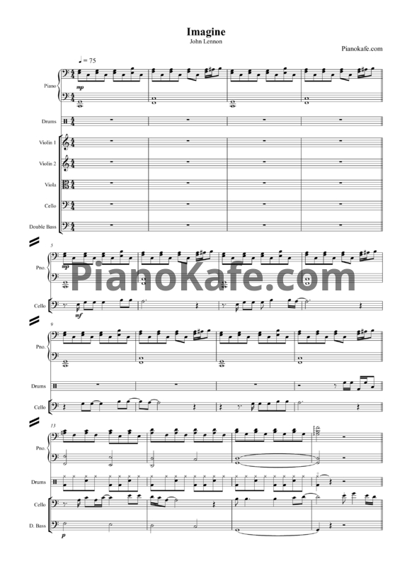 Ноты John Lennon - Imagine (Партитура и партии) - PianoKafe.com