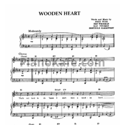 Ноты Elvis Presley - Wooden heart - предпросмотр