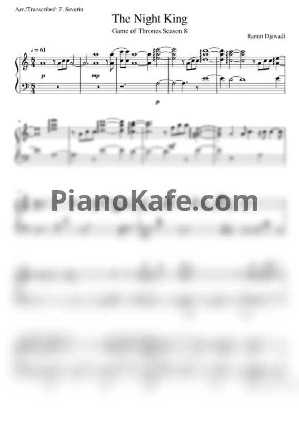 Ноты Ramin Djawadi - The night king - PianoKafe.com