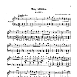 Ноты Иоганн Штраус (сын) - Вальс "Morgenblätter" (Утренние газеты) (Op. 279, клавир) - предпросмотр