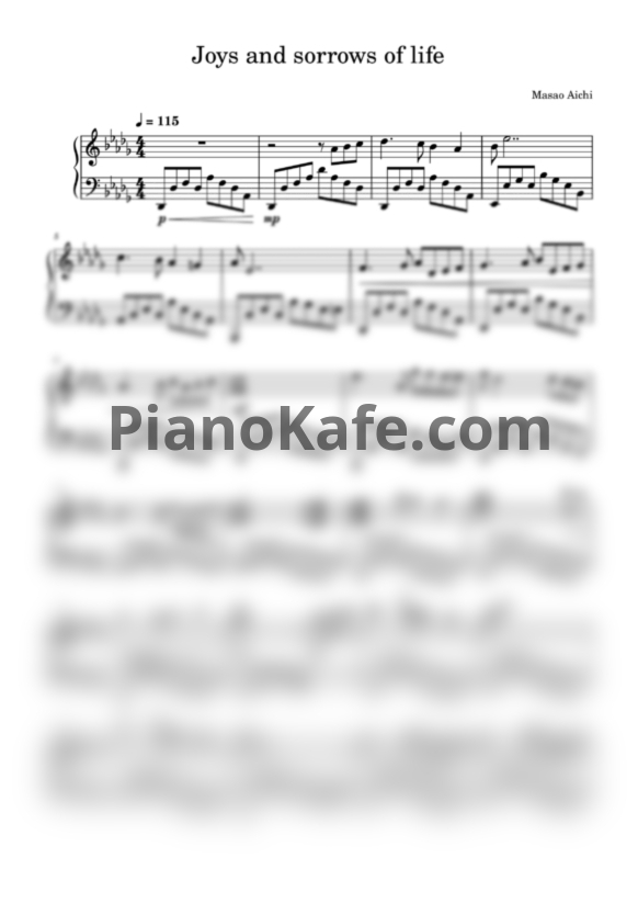 Ноты Masao Aichi - Joys and sorrows of life - PianoKafe.com
