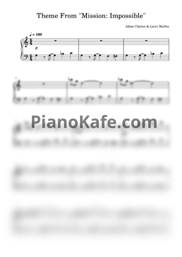 Ноты Lalo Schifrin - Theme From Mission: Impossible - PianoKafe.com