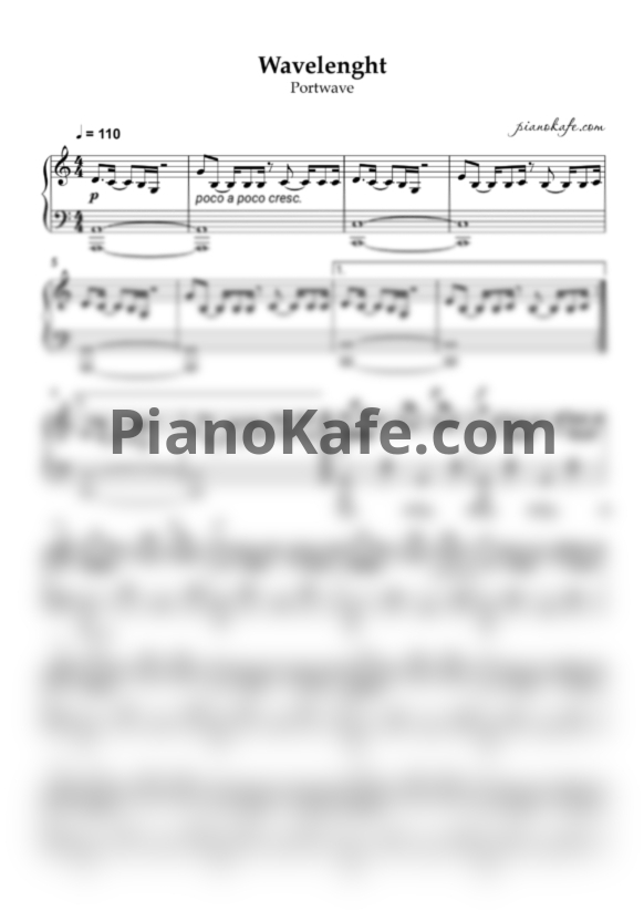 Ноты Portwave - Wavelenght (Piano cover) - PianoKafe.com