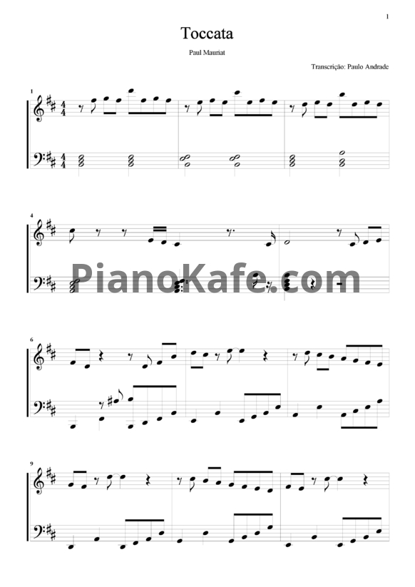 Ноты Paul Mauriat - Toccata - PianoKafe.com