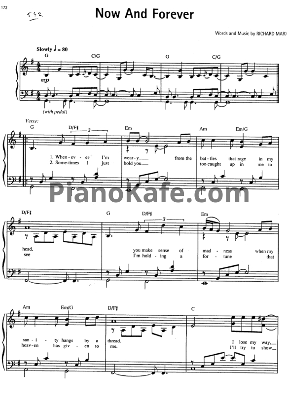 Ноты Richard Marx - Now and forever - PianoKafe.com