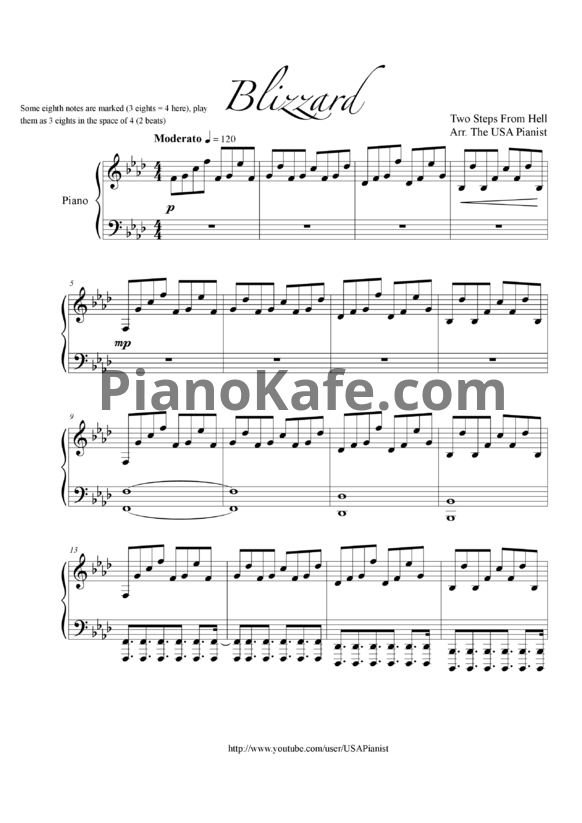 Ноты Two Steps From Hell - Blizzard (Фортепиано) - PianoKafe.com