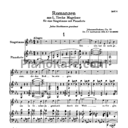 Ноты И. Брамс - 15 романсов (из `Магелоны` Л.Тика) (Op. 33) - предпросмотр