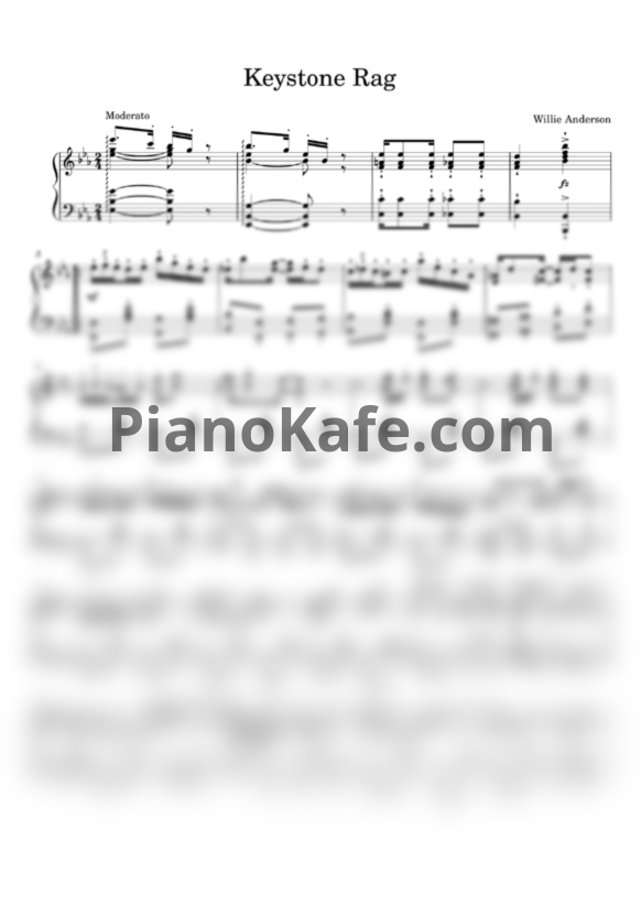 Ноты Willie Anderson - Keystone Rag - PianoKafe.com