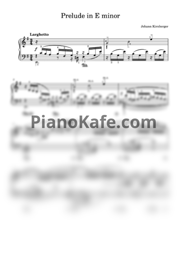 Ноты Иоганн Кирнбергер - Prelude in E minor - PianoKafe.com