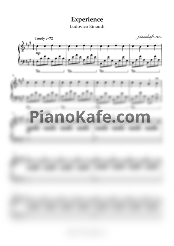 Ноты Ludovico Einaudi - Experience - PianoKafe.com