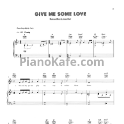 Ноты James Blunt - Give me some love - предпросмотр