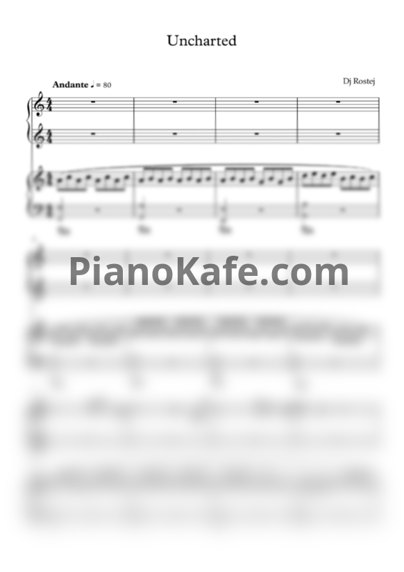 Ноты Dj Rostej - Uncharted (для 2 фортепиано) - PianoKafe.com