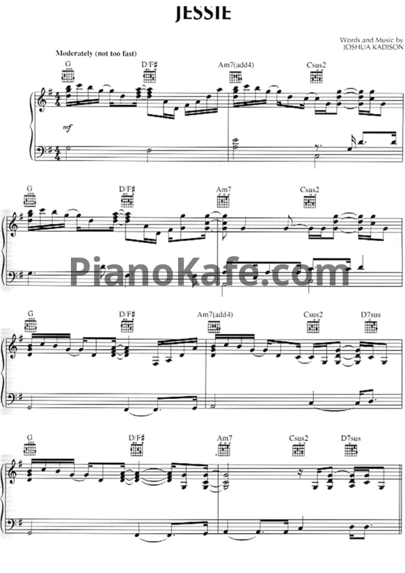Ноты Joshua Kadison - Jessie - PianoKafe.com