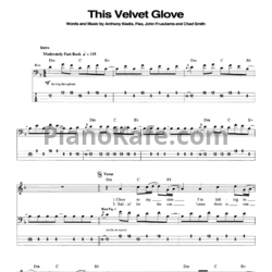 Ноты Red Hot Chili Peppers - This Velvet Glove - предпросмотр