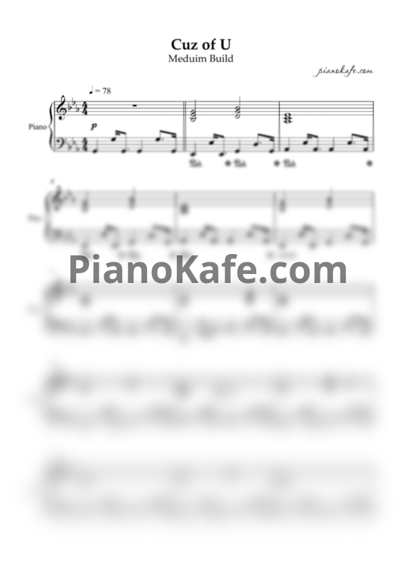 Ноты Medium Build - Cuz of U (Аккомпанемент) - PianoKafe.com