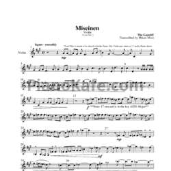 Ноты the GazettE - Miseinen (для виолончели)
