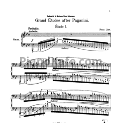 Ноты Никколо Паганини - 6  больших этюдов (Аранжировка Ф. Листа) - предпросмотр