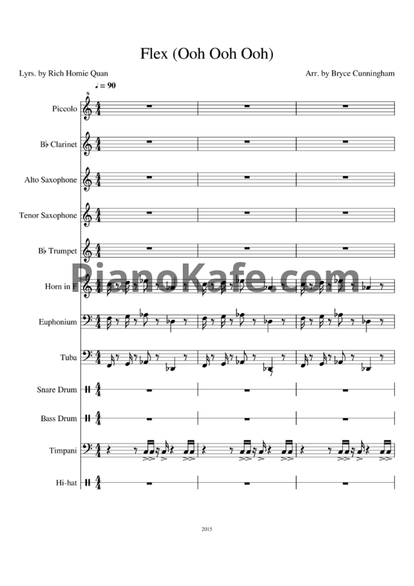 Ноты Rich Homie Quan - Flex (Ooh, Ooh, Ooh) - PianoKafe.com
