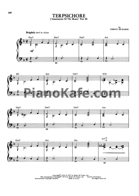 Ноты Jonny Richards - Teprichore - PianoKafe.com