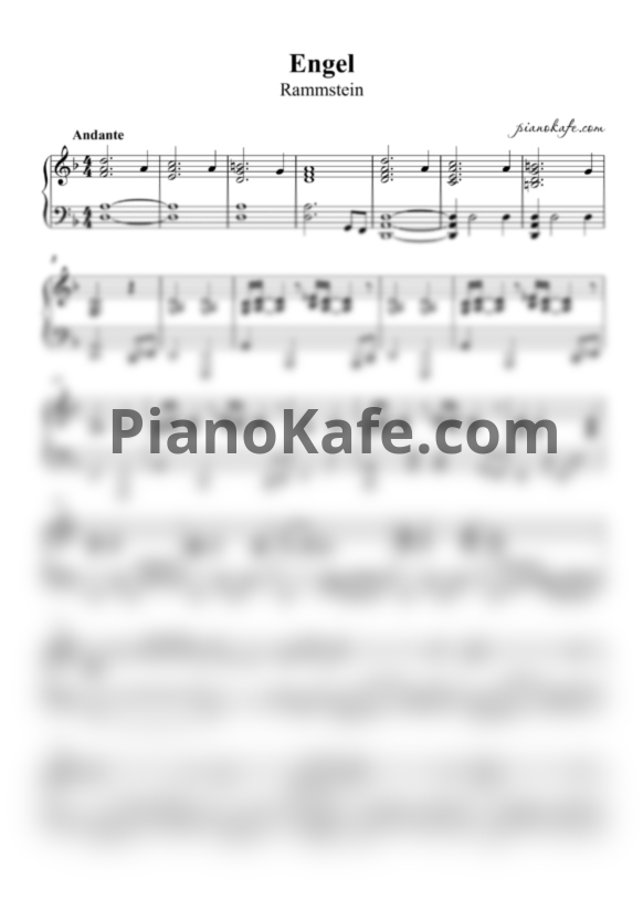 Ноты Rammstein - Engel (Piano cover) - PianoKafe.com