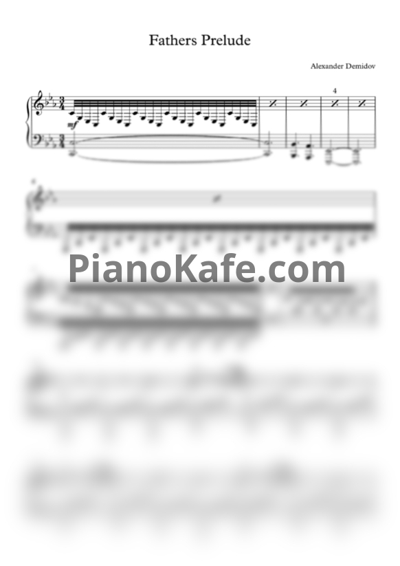 Ноты Alexander Demidov - Fathers prelude - PianoKafe.com