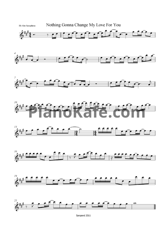 Ноты George Benson - Nothing's gonna change my love for you (Саксофон) - PianoKafe.com