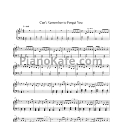 Ноты Shakira & Rihanna - Can’t remember to forget you - предпросмотр