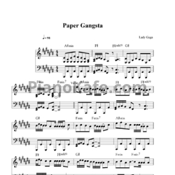 Ноты Lady Gaga - Paper gangsta - предпросмотр