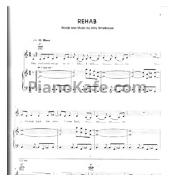 Ноты Amy Winehouse - Rehab - предпросмотр