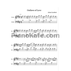 Ноты Adam Lambert - Outlaws of Love - предпросмотр