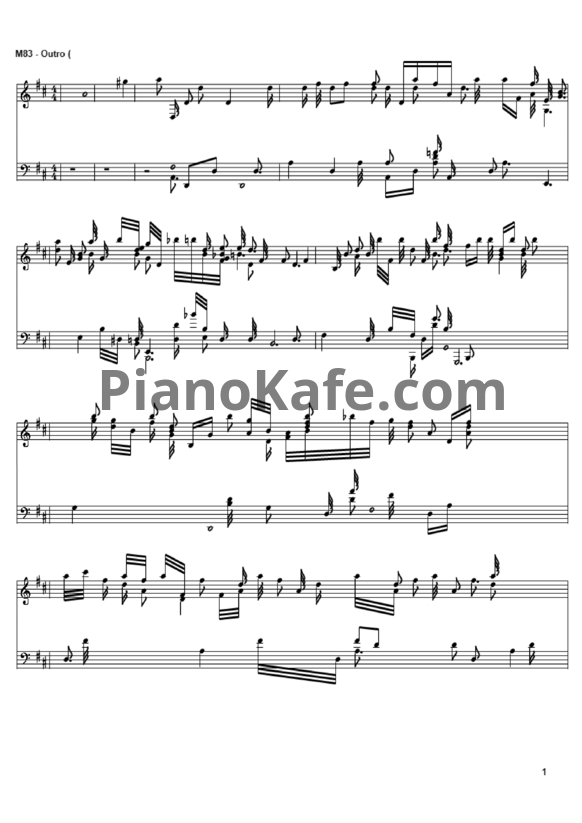 Ноты M83 - Outro - PianoKafe.com