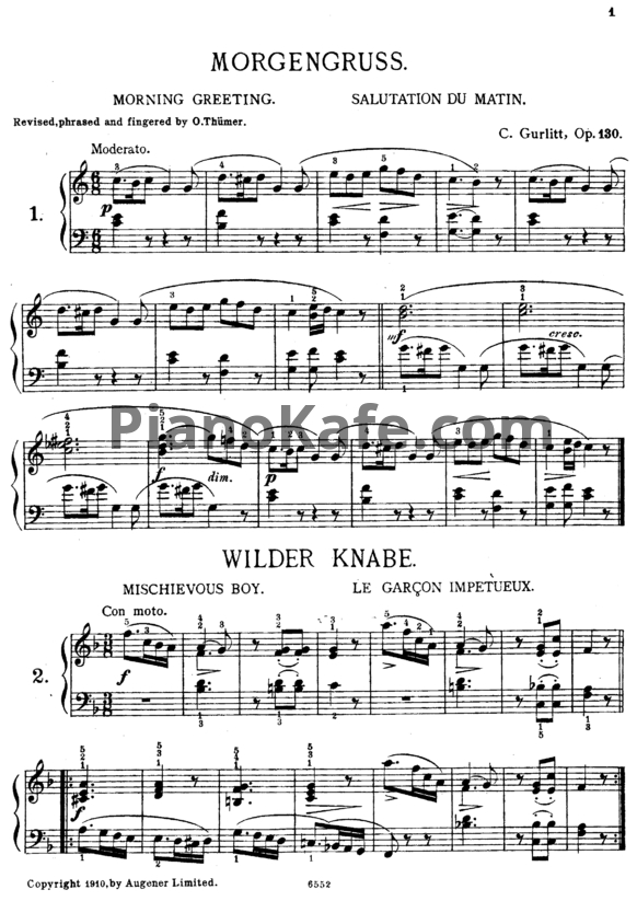 Ноты Корнелиус Гурлитт - Этюды (Op. 130) - PianoKafe.com