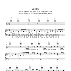 Ноты David Gray - Lately - предпросмотр