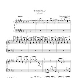 Ноты Antonio Soler - Sonata No. 34 in E major - предпросмотр