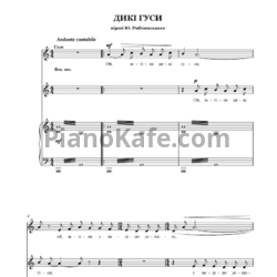 Ноты Игорь Поклад - Ой, летіли дикі гуси - предпросмотр