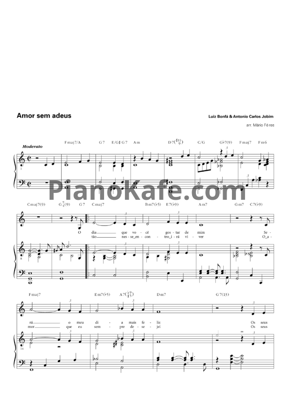 Ноты Luiz Bonfá & Antonio Carlos Jobim - Amor sem adeus - PianoKafe.com